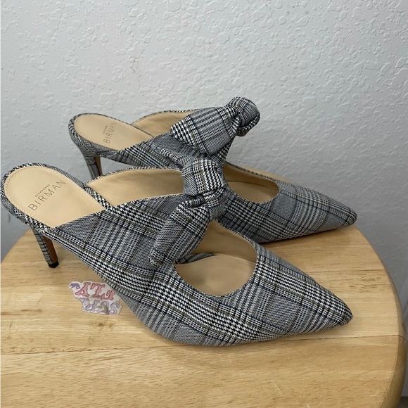 Alexandre Birman Women's Gray Plaid Mules Heels Size 7.5 - Picture 3 of 9